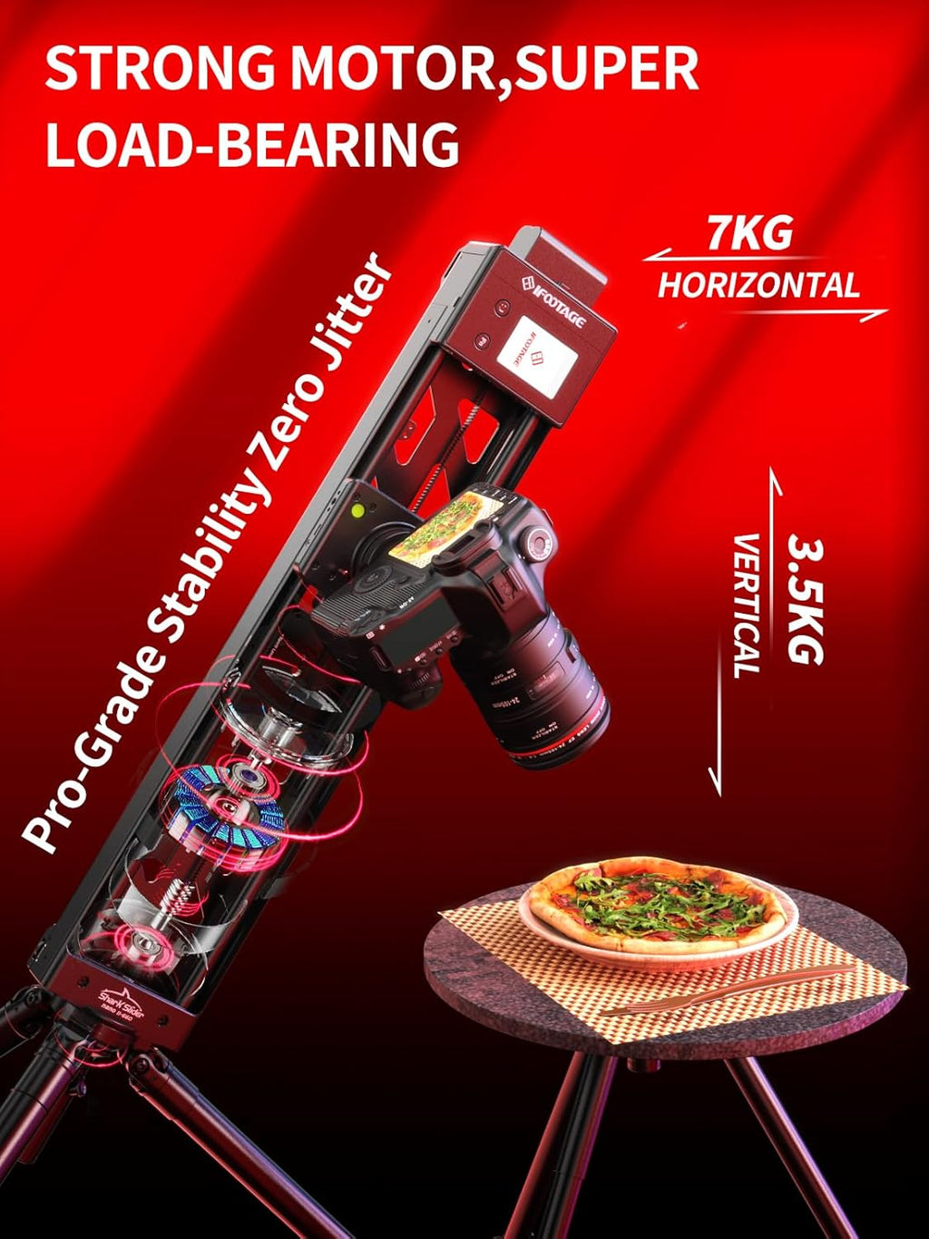 IFOOTAGE Shark Slider Nano II 660 Motorized Camera Slider - 26" Multi-Axis Pan Slider for DJI RS 2/RS3 Pro/RS 4/RS 4 Pro Gimbals, 15.4lbs Payload, 360° Panoramic, 6 Modes, Phone/Camera Compatible