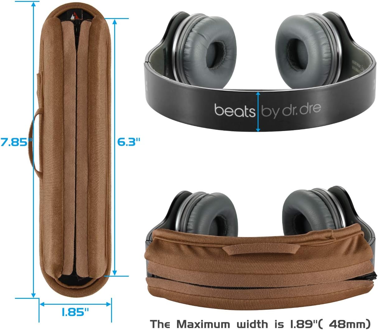 TXEsign Universal Replacement Headband Cushion Pad Cover Protector Compatible with ATH M50X, QC 35i/35ii, QC25, Solo 2/Solo 3, Studio 2/3 Headphones (Brown)