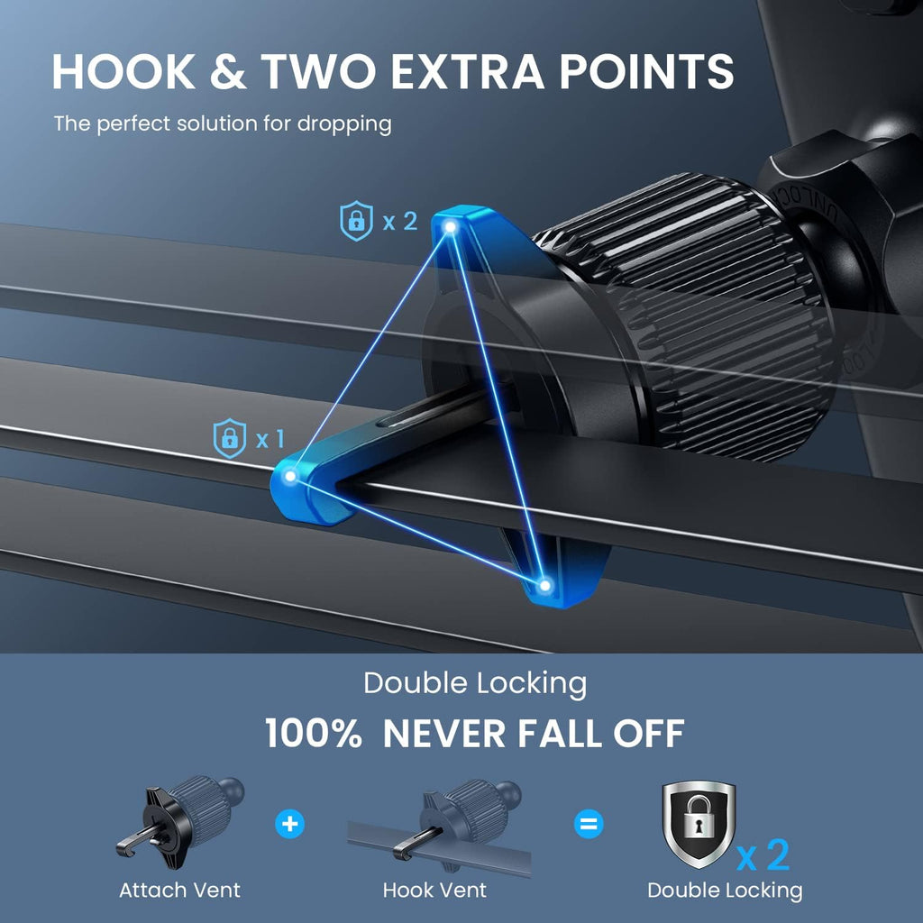 Car Phone Holder Vent [ Metal Clip] Phone Holders for Your Car Hands Free Universal Air Vent Cell Phone Car Mount Fit for iPhone Android All Smartphone Automobile Cradles