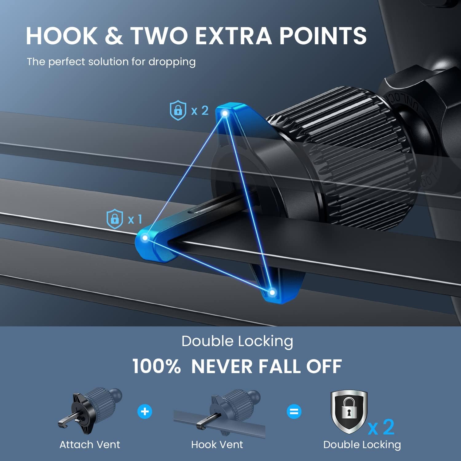Car Phone Holder Vent [ Metal Clip] Phone Holders for Your Car Hands Free Universal Air Vent Cell Phone Car Mount Fit for iPhone Android All Smartphone Automobile Cradles