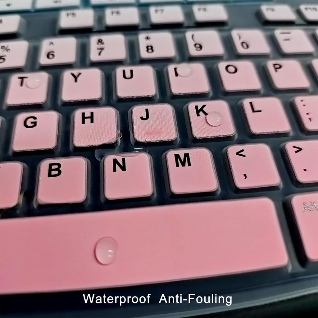 Keyboard Cover Silicone for Logitech K200 K260 K270, Keyboard Cover for Logitech K200 K260 K270 Ergonomic Wireless Keyboards, MK200 MK260 Keyboard Skin Waterproof Dustproof (Gradient Pink)