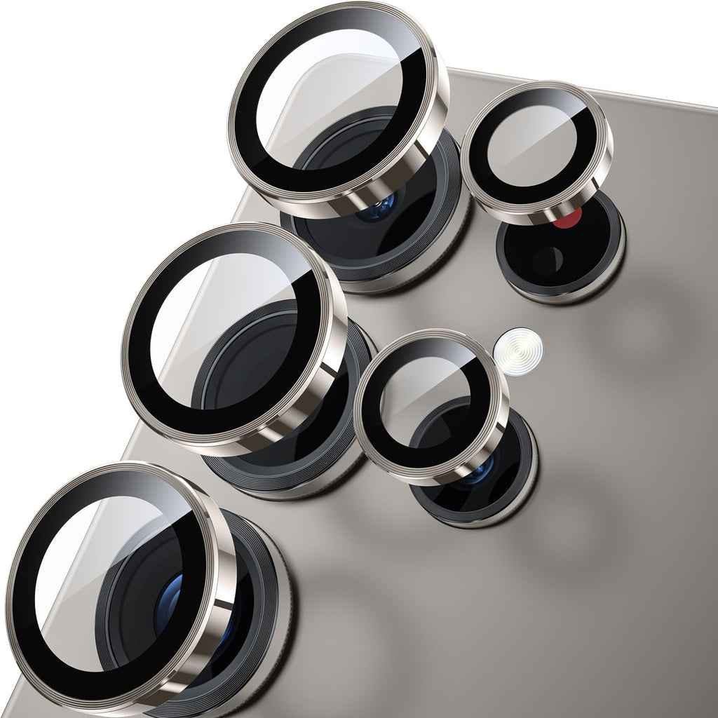 WSKEN for Samsung Galaxy S25 Ultra Camera Lens Protector - Ultra Thin Case Friendly, 9H Shatterproof Tempered Glass with Aluminum Metal Circle Camera Screen Protector Cover Accessories, Gray