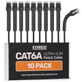 Everest Ultra Slim Cat6a Ethernet Patch Cables 7ft Black by EverestMediaSolutions