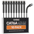 Everest Ultra Slim Cat6a Ethernet Patch Cables 0.5ft Black by EverestMediaSolutions