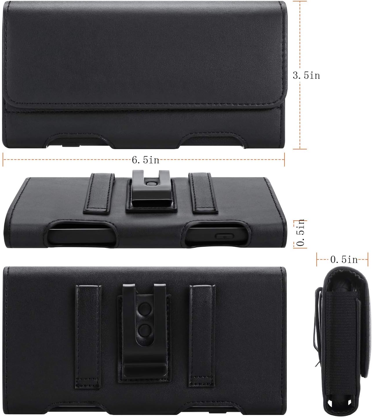 BECPLT for Samsung Galaxy S24+ S23+ S22+ 5G S23 FE 5G S21 FE 5G Holster Case, Galaxy S21+ 5G Leather Pouch Holster Case with Belt Clip Loops for Samsung Galaxy S20+ 5G S20 Plus S10 Plus S9 Plus -Black
