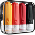 Travel Bottles for Toiletries, Tsa Approved 3oz Travel Size Containers BPA Free Leak Proof Refillable Liquid Silicone Squeezable Travel Accessories for Shampoo Conditioner Lotion (4 Pack)