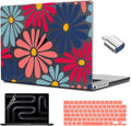 CISSOOK Compatible with MacBook Air 13 inch Case 2025 2024 2023 2022 Release M4 M3 M2 Chip, Plastic Hard Shell Cover Keyboard Skin for MacBook Air 13.6 inch A3240 A3113 A2681, Daisy Flowers