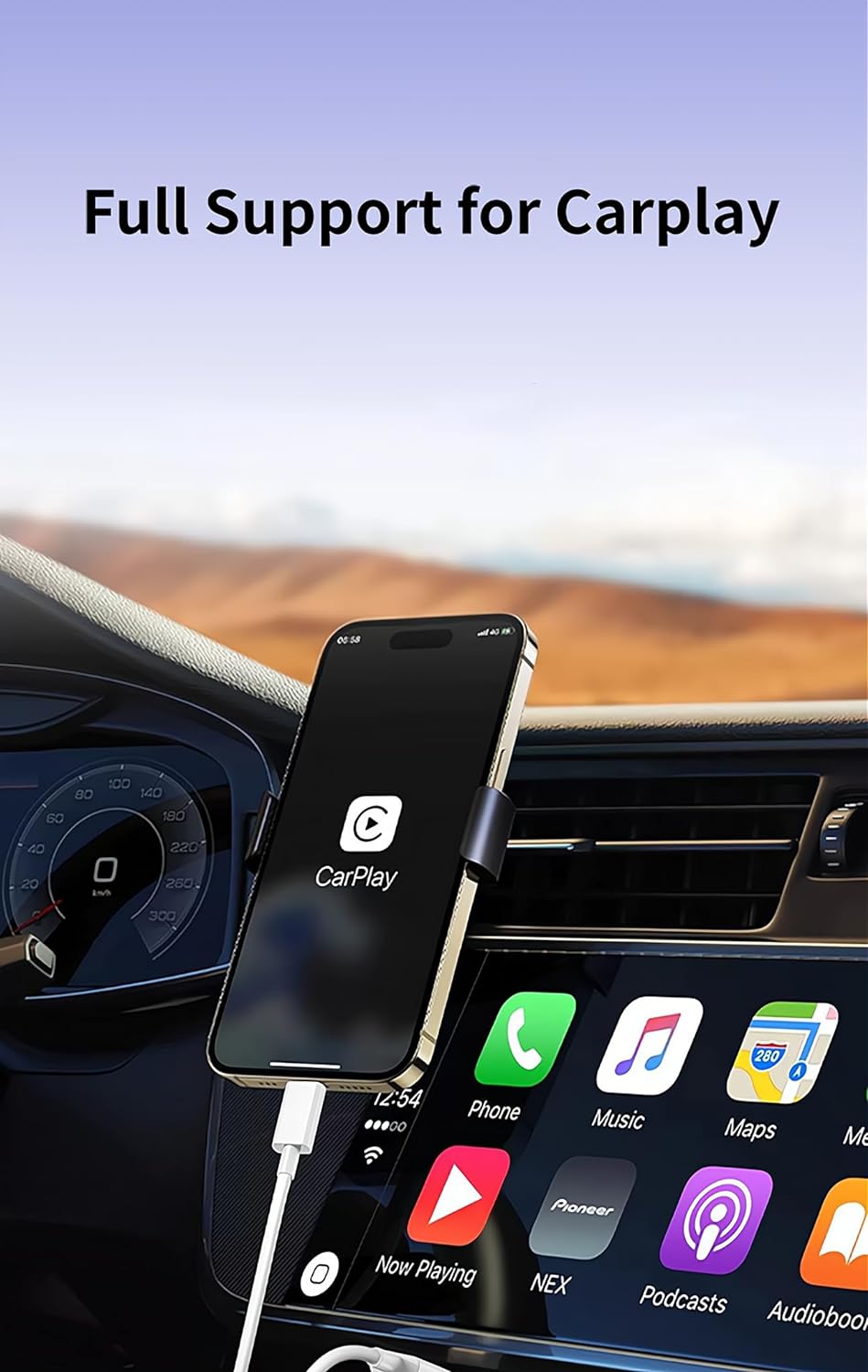 Short CarPlay Cable for Apple iPhone 16 Pro Max Charger [MFi Certified] Woven USB A to USB C Cable for iPhone 15 Pro Max/iPhone 15 to Power Bank, iPhone 16 USB to Type C Car Charger Cord (1ft White)