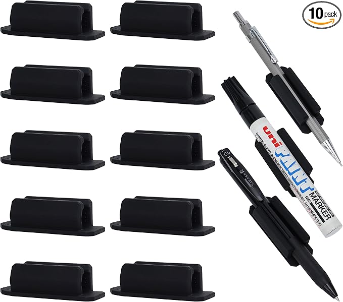 10 PCS Pen Holder for Desk, Adhesive Pen Holder for Classroom Clipboard by ZFbuhuo