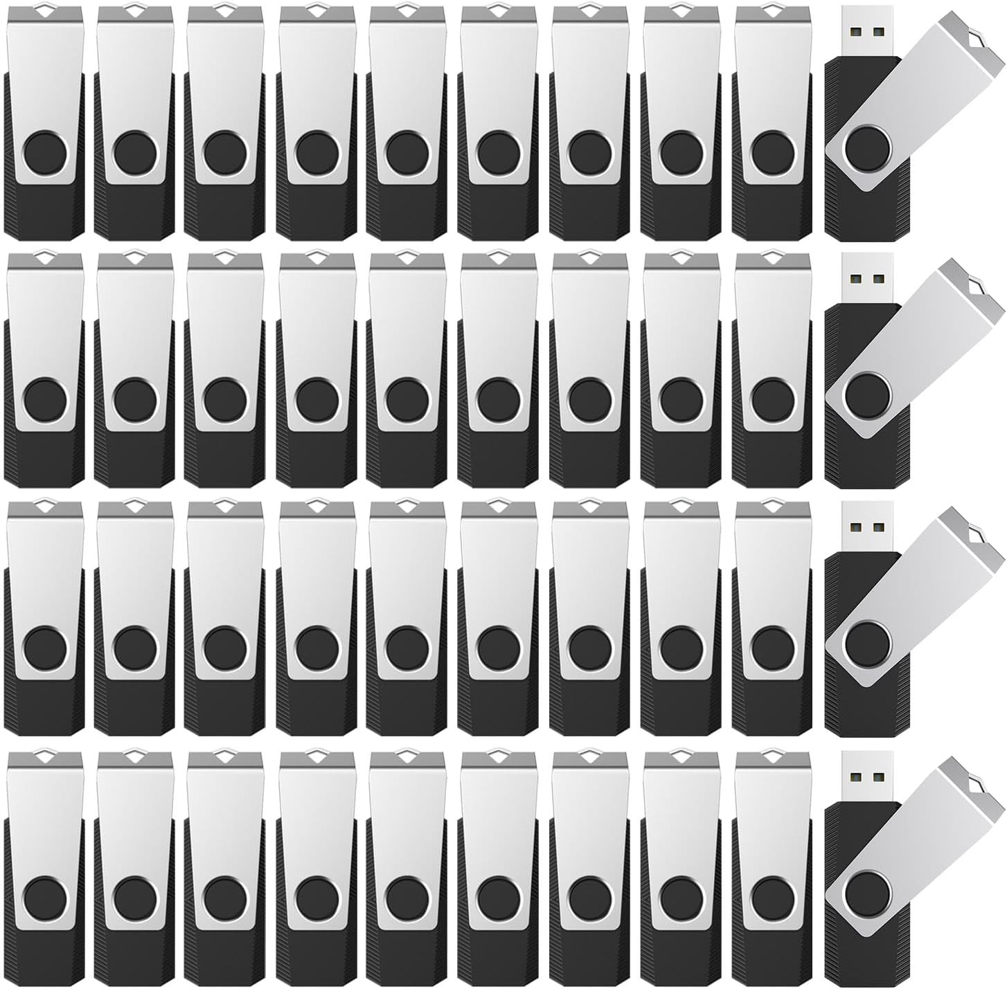 KEXIN 16GB USB Flash Drive Bulk 100 Pack 16G Thumb Drive Swivel Drive USB 2.0,Black,16GB 100 Pack
