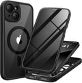 Magnetic for iPhone 15 Plus Case, Compatible with MagSafe, Built-in Privacy Screen Protector and Camera Protection, Anti Spy Full Body Dustproof Shockproof Hard Phone Case 6.7", Black