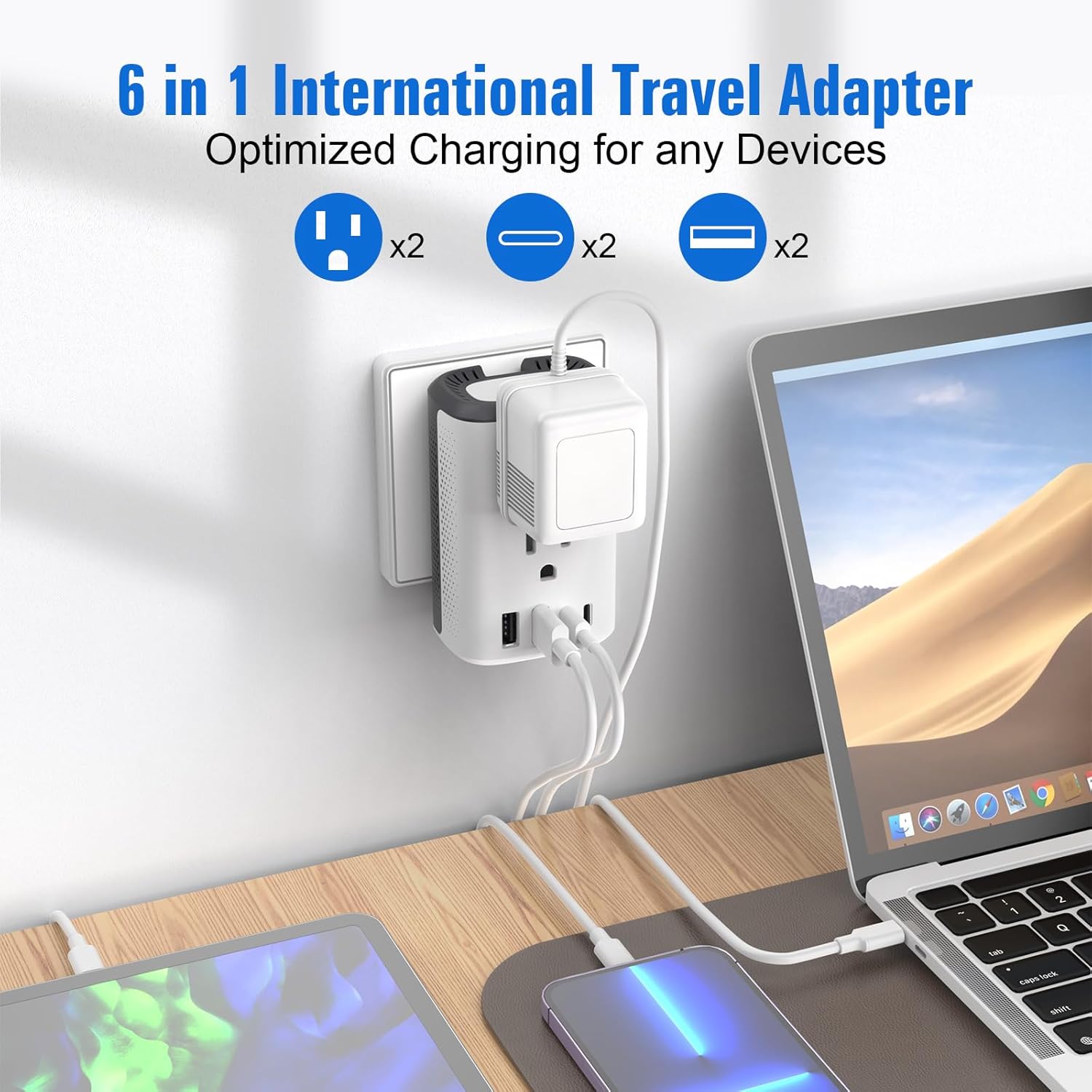 Voltage Converter Us to Europe, 220v to 110v Power Adapter, European Plug Power Converter 2500w, Transformer for Curly Hair Dryer, Travel Adapter Worldwide Step Down，