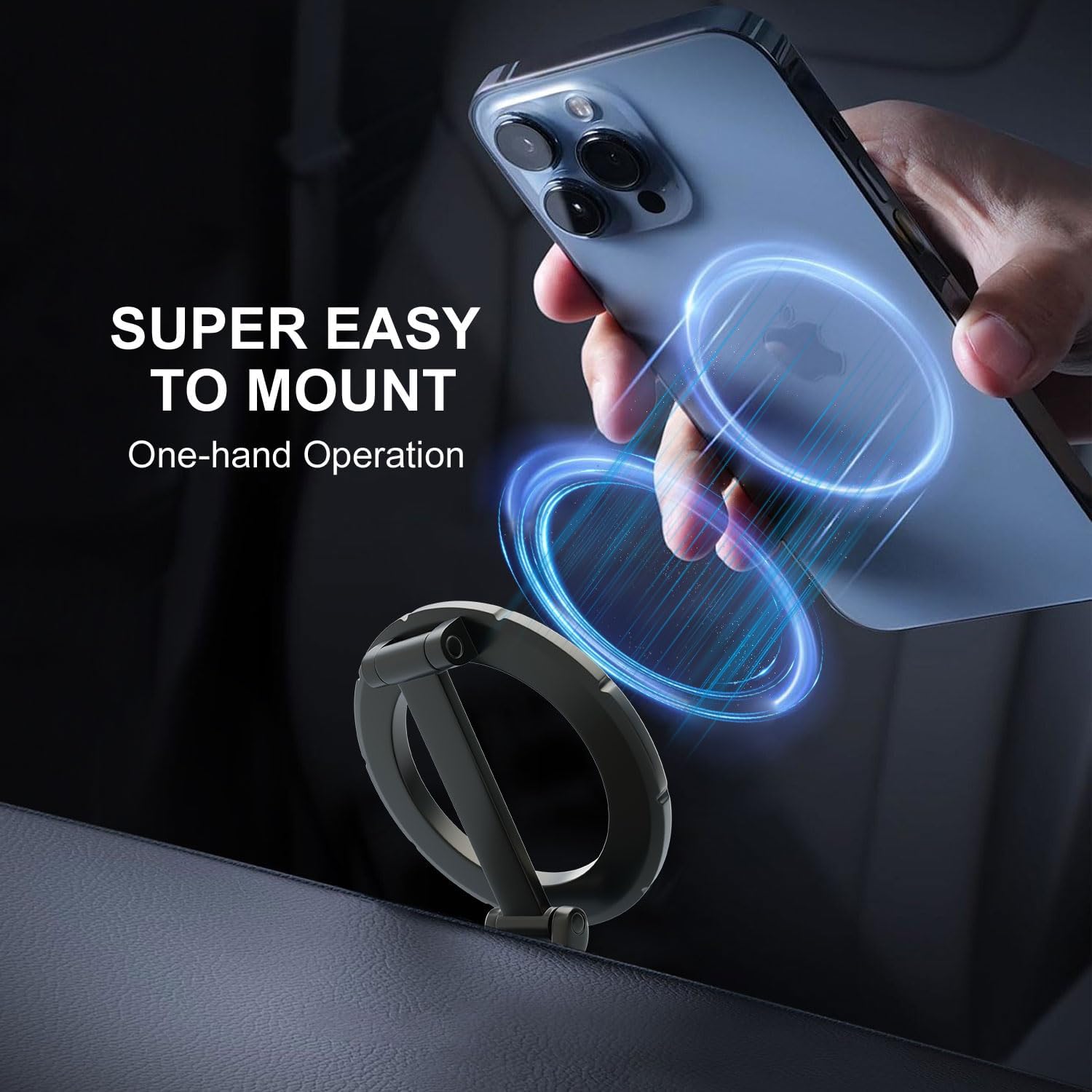 Fits MagSafe Car Mount for Car Dash&Tesla Screen[All-Metal] Ultra Magnetic Phone Holder for car, 360° Adjustable Car Phone Mount for iPhone 16 15 14 13 Pro Max ，Metal