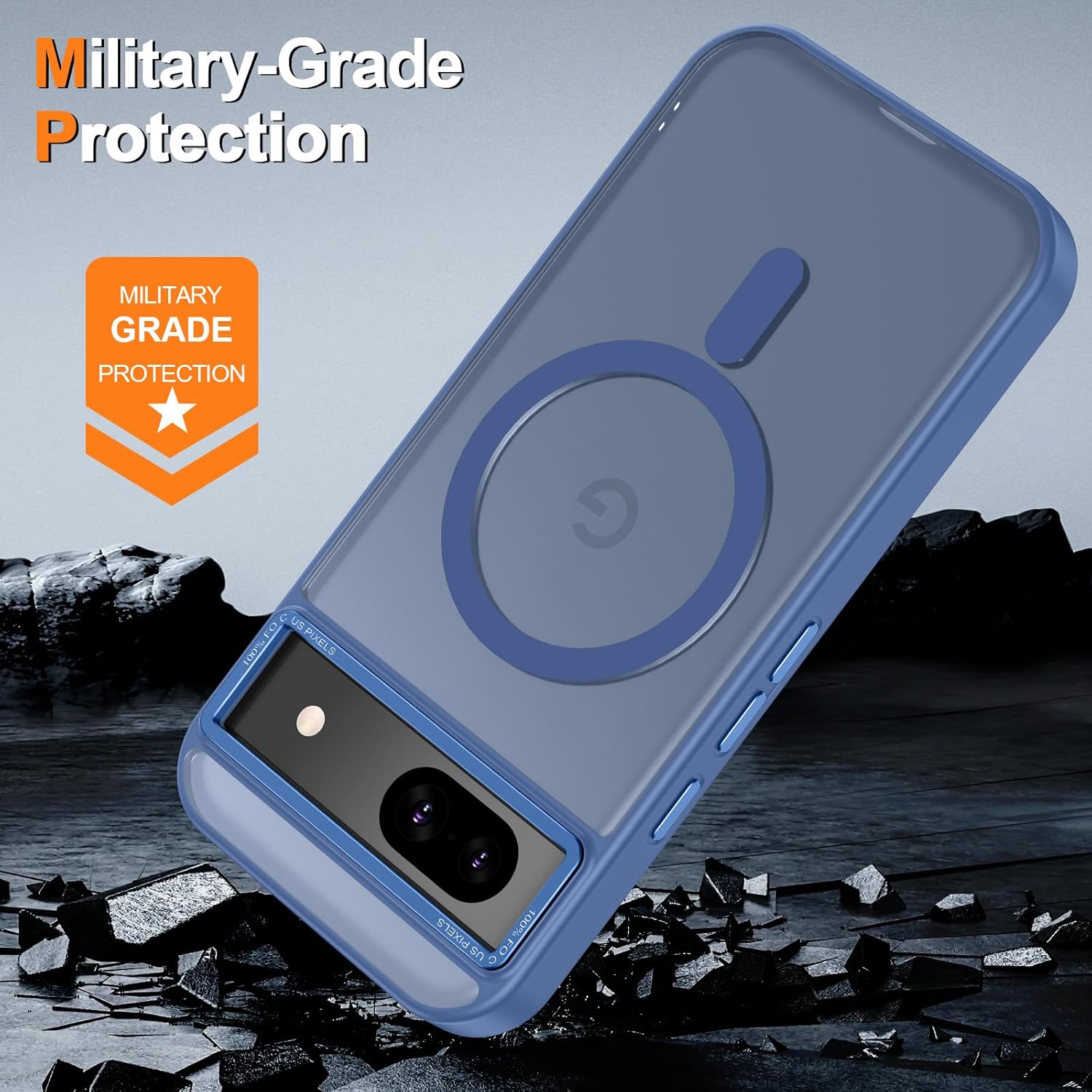 Magnetic for Google Pixel 8a Case, [Military Grade Drop Protection] [Compatible with MagSafe] Shockproof Slim Translucent Matte Anti-Slip for Women Girls Men Case, Blue