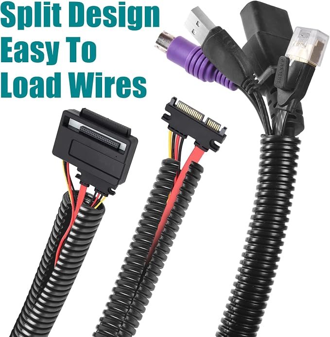1/2 Inch Wire Loom Split Tubing - 10 ft Cord Protector Electric Wires Covers - Image 3