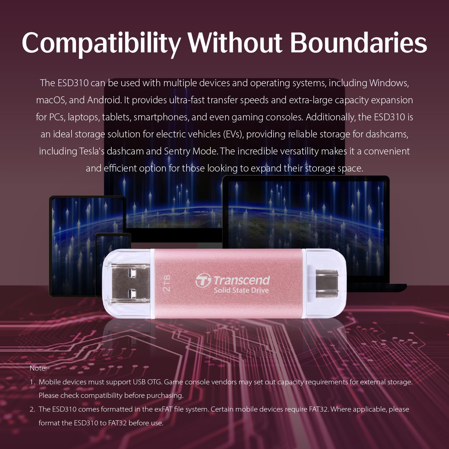 Transcend 512GB External SSD, Up to 1,050MB/s, Dual USB Flash Drive for iPhone&iPad&Mac, Windows&Android, Tablet&PC, Smart TV, USB 3.2 Gen 2 Thumb Drive Photo Stick, 2-in-1 Type C &Type A Memory Stick