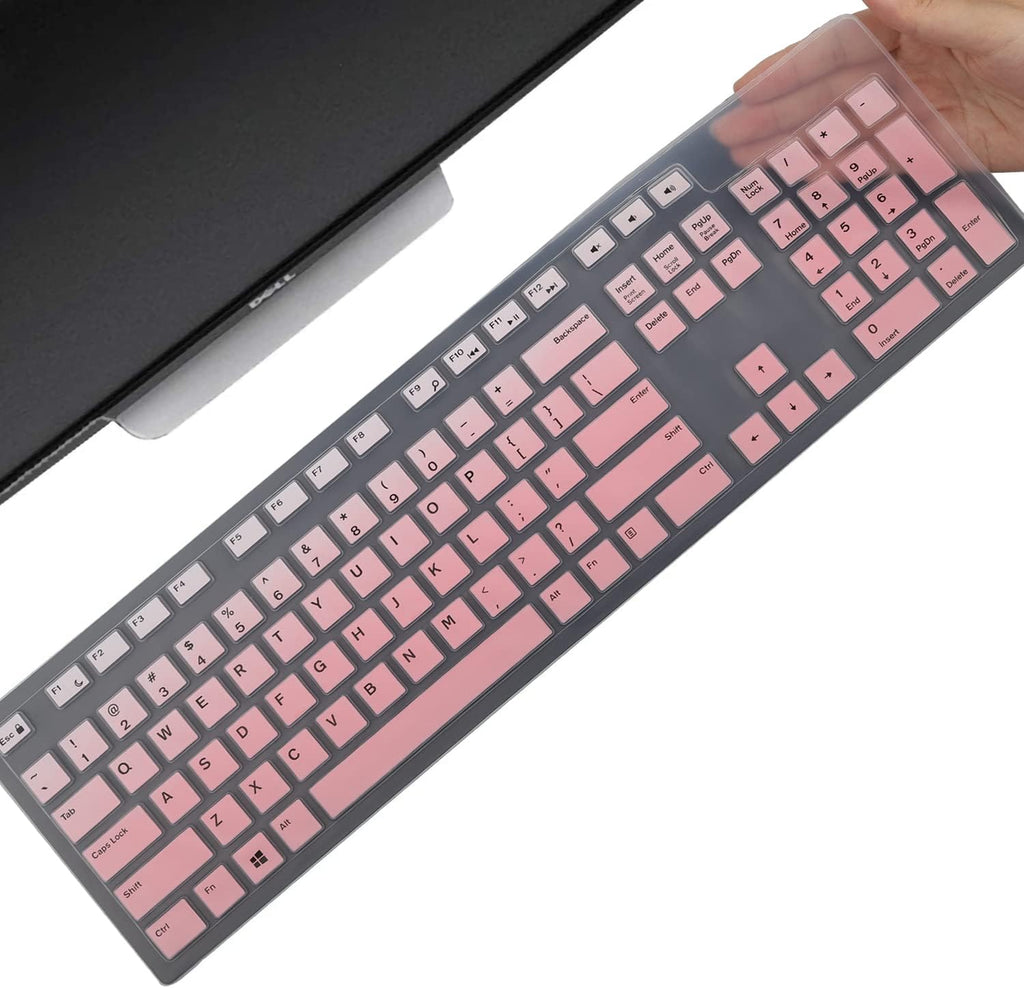 Keyboard Cover Skin for Dell KM636 KB216 KB216t KB216d KB216p Wired & Wireless Keyboard, Dell Optiplex 5250 3050 3240 5460 7450 7050, Dell Inspiron Desktop 24" 27" 5400 5490 7700 7790 3475 3670 3477