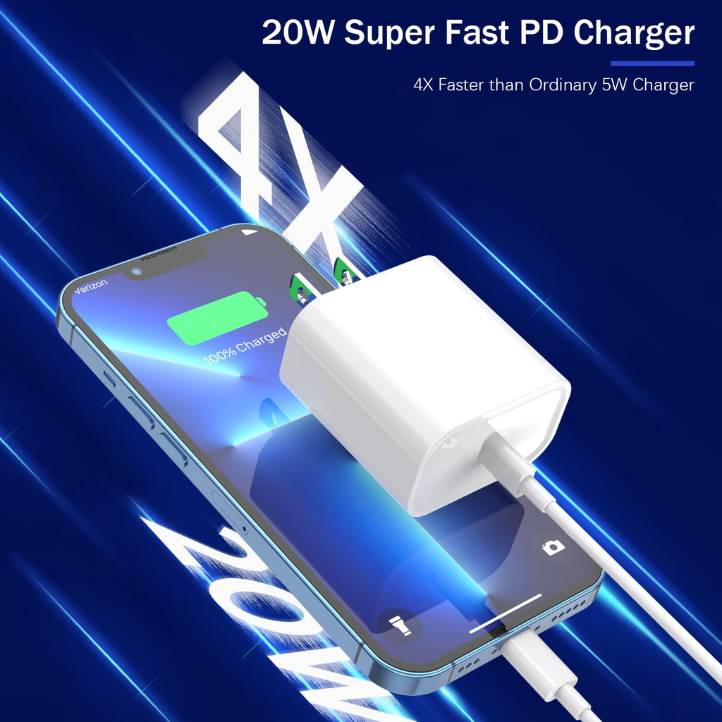 【Apple MFi Certified】Fast Charger iPhone,Fast i Phone Charging Cord 3Pack iPhone Charger Fast Charging Plug Block 6FT USB C to Lightning Cable for iPhone 14/14 Pro Max/Plus/13 Mini/12/11/XR/XS,AirPods