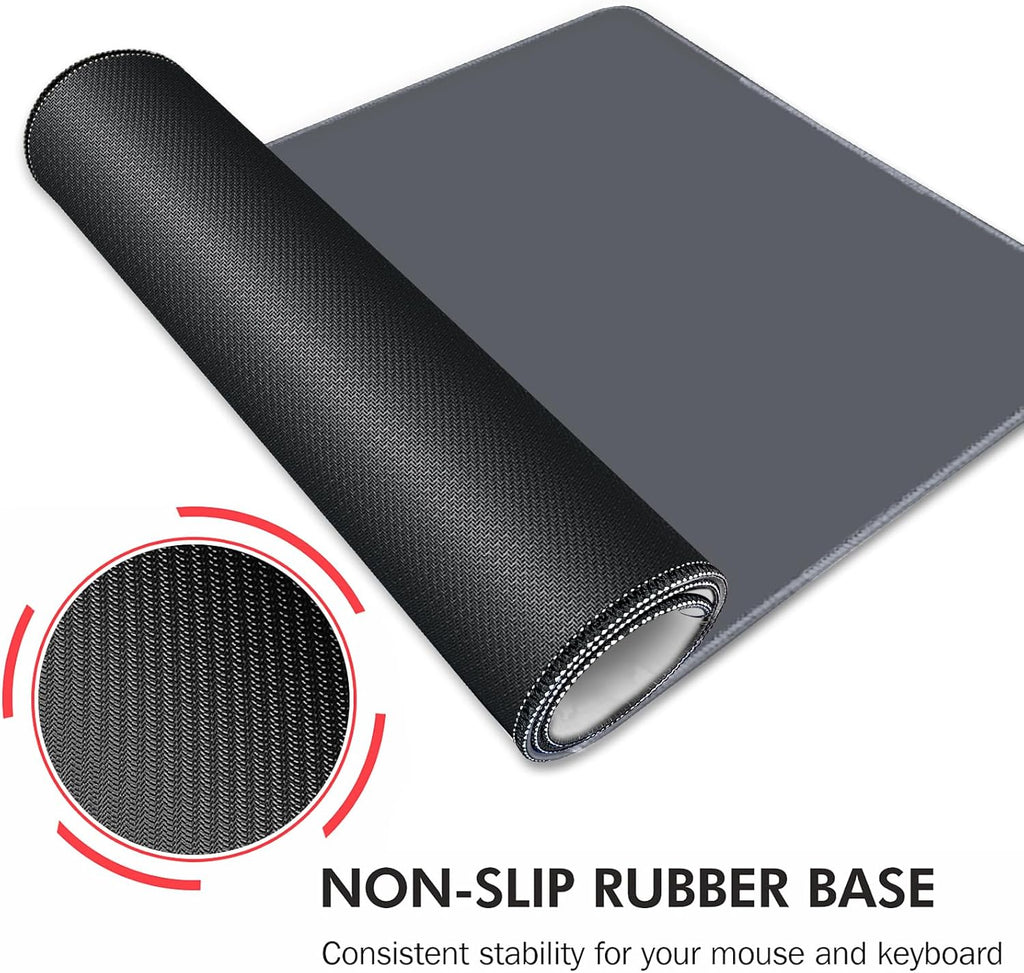 Galdas Gaming Mouse Pad XXL XL Large Long Extended Big Mousepad Non-Slip Rubber Keyboard Mouse Pad with Stitched Edges for Laptop Home Office (31.5x11.8x0.08 Inch) -Grey