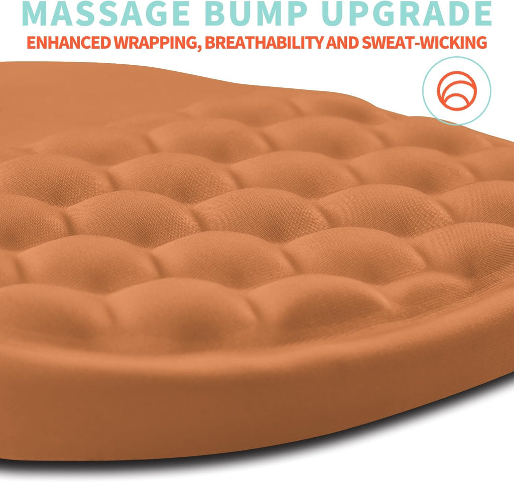 Ergonomic Mouse Pad Wrist Support with Memory Foam Massage Bulge, Carpal Tunnel Pain Relief Mousepad Wrist Rest for Mouse(12x8 inch, Sandy Brown)