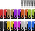 EASTBULL USB 2.0 Flash Drive 2GB with Lanyards Thumb Drives Bulk 20 Pack Colorful Multipack Memory Stick Pen Drive Swivel Design(2GB 20 Pack)