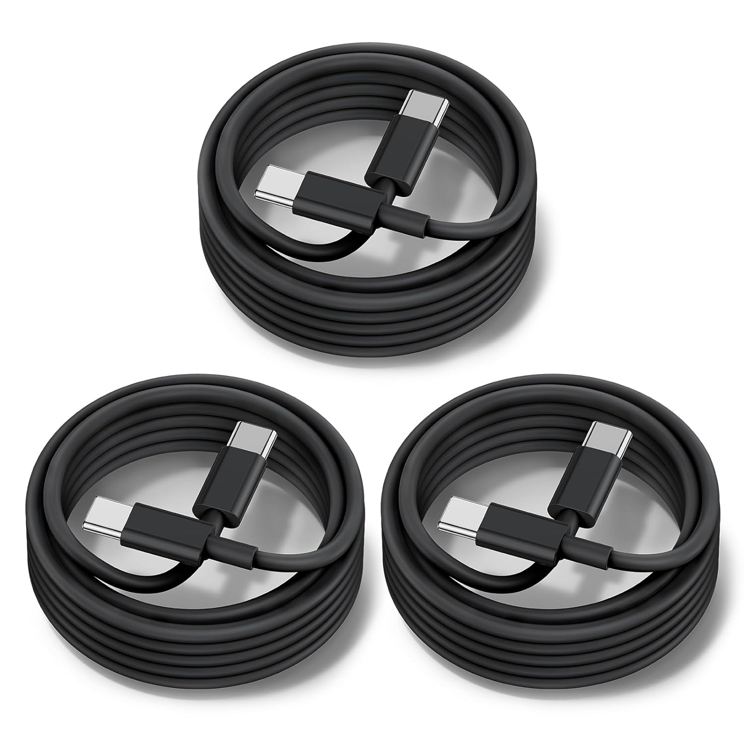 60W USB C to C Cable [3Pack] iPhone 15 Fast Charging Cable,6ft Long USB-C to USBC Power Cord for iPhone 16/15 Pro Plus Pro Max, MacBook Pro Air/IPad/iPad Pro 12.9/11,AirPods 4(Black)
