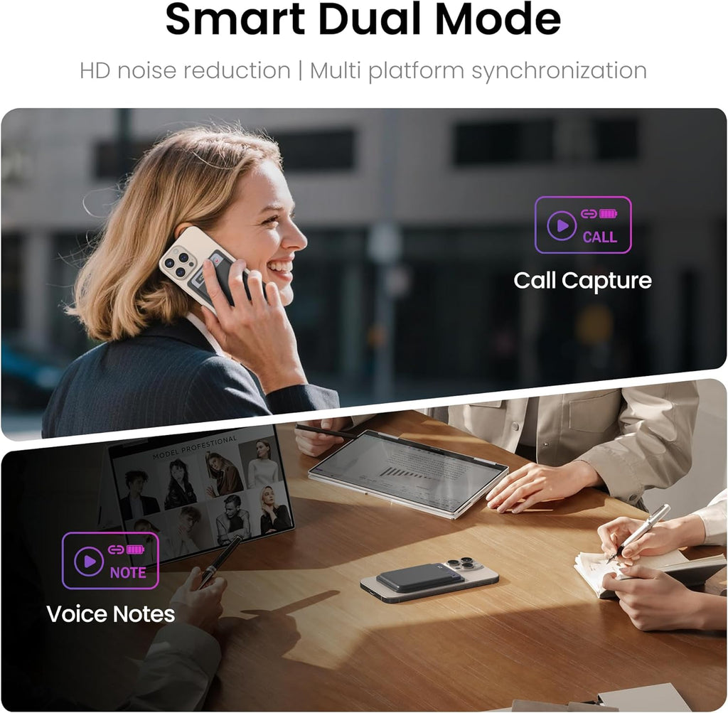 AI Voice Recorder, Transcribe & Summarize, AI Noise Cancellation Technology, Supports 152 Languages, 64GB Memory APP Control Audio Recorder for Lectures, Meetings, Calls (Starlight)