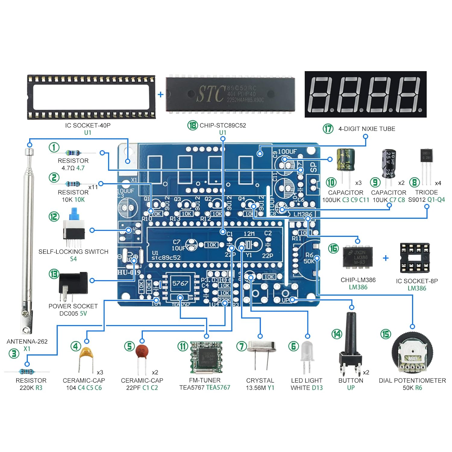 Soldering Practice Electronic Kit Project 51 SCM Kit