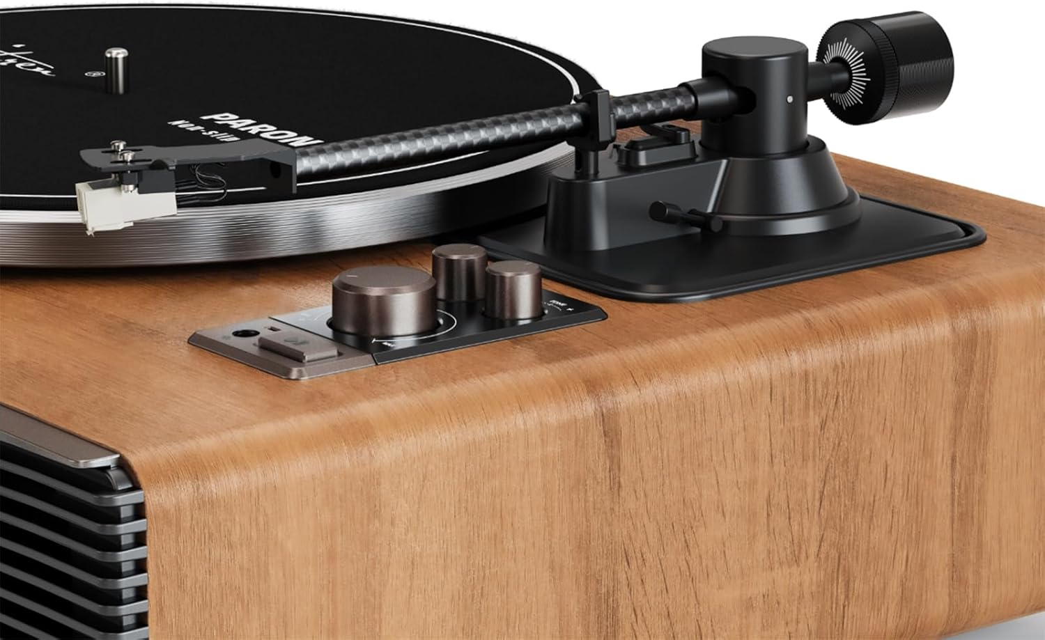 Paron Record Player Vintage Turntable for Vinyl Records with Built-in Speakers Bluetooth Retro Phonograph Wood Walnut
