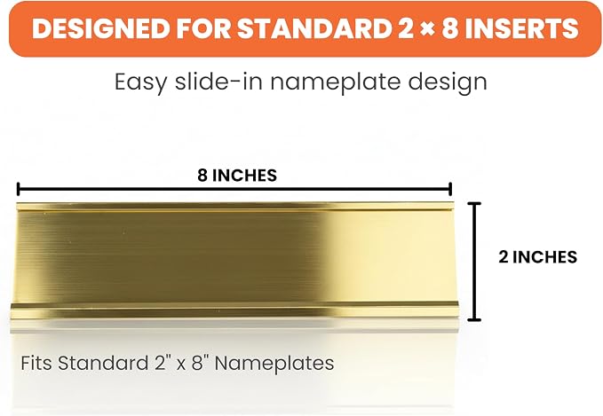 2" x 10" Aluminum Office Desk Nameplate Sign Holder 5 Pack - Image 9