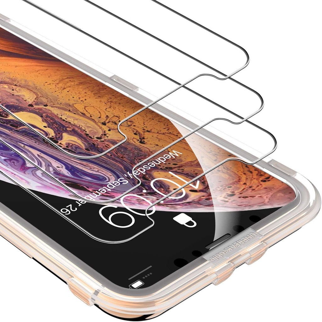 UNBREAKcable 3-Pack Screen Protector for iPhone 11 Pro/X/XS 5.8", 9H Premium Tempered Glass Screen Protector for iPhone X/iPhone Xs/iPhone 11 Pro [Easy Install, No Bubble, Anti-Scratch]
