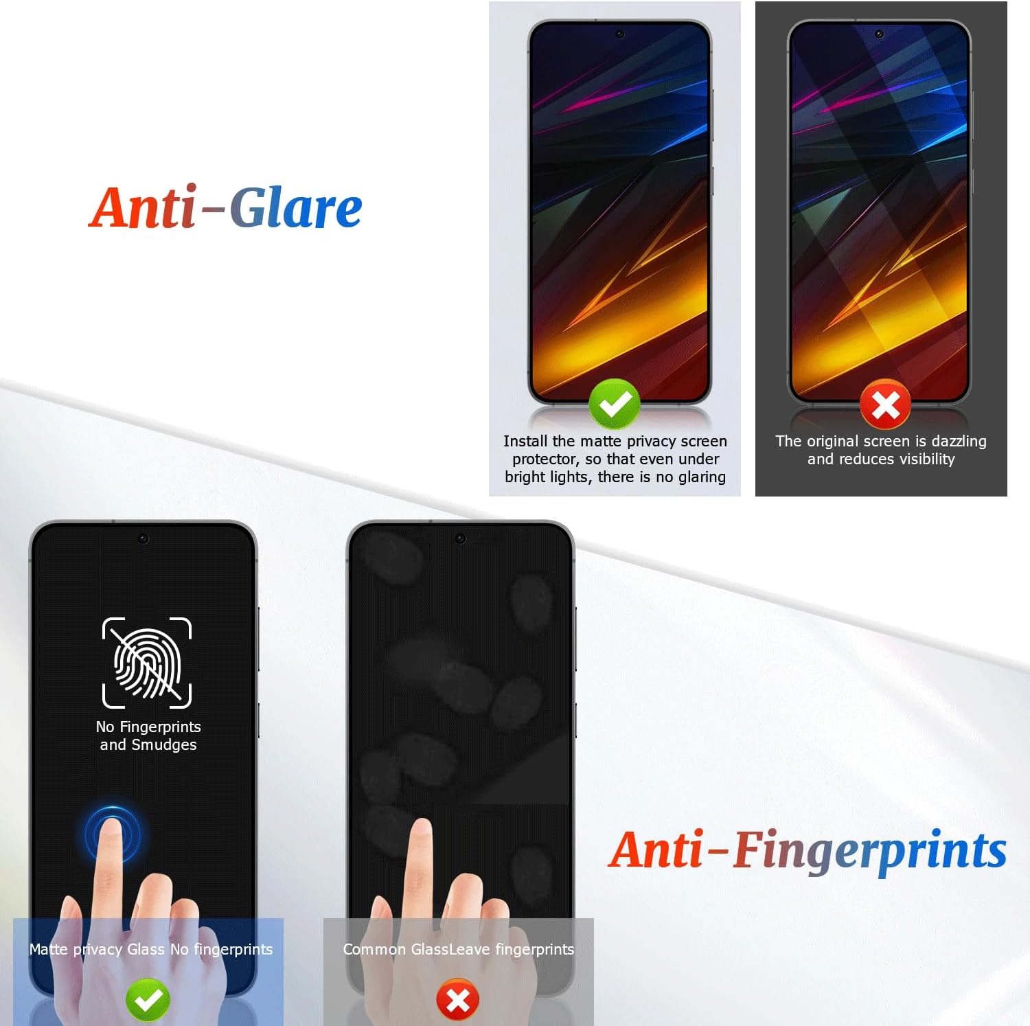 3 Pack Galaxy S24/S25 Privacy Anti spy Screen Protector, ,9H Hardness Tempered Glass,Anti-Glare Anti-Scratch, Smooth and Responsive Absolute, No Bubbles,High Definition Clear,With Installation Frame