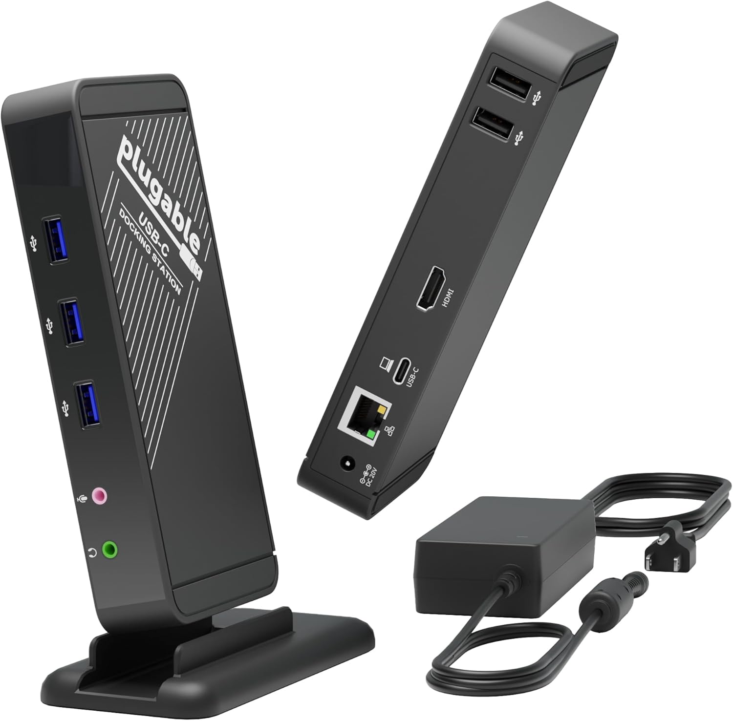 Plugable USB-C Dock with 4K HDMI and 60W Charging, Compatible with Thunderbolt 3/4, USB4, and USB C iPhone, iPad, Windows, and Chromebook 1Gbps Ethernet, 3X USB 3.0, 2X USB 2.0, Driverless