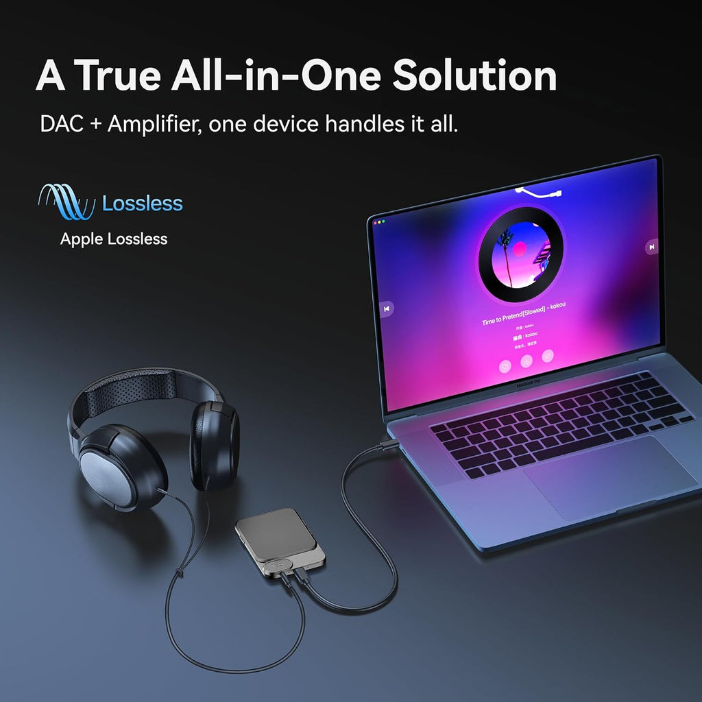 KHADAS Tea Portable Headphone Amplifier,DAC Magnetic Amplifier Bluetooth 5.0 HiFi Hi-Res USB DAC 32bit/384KHz, 1160mAh Battery ESS ES9281AC Pro Qualcomm QCC5125 LDAC/aptX HD, PCM, DSD, MQA(Grey)