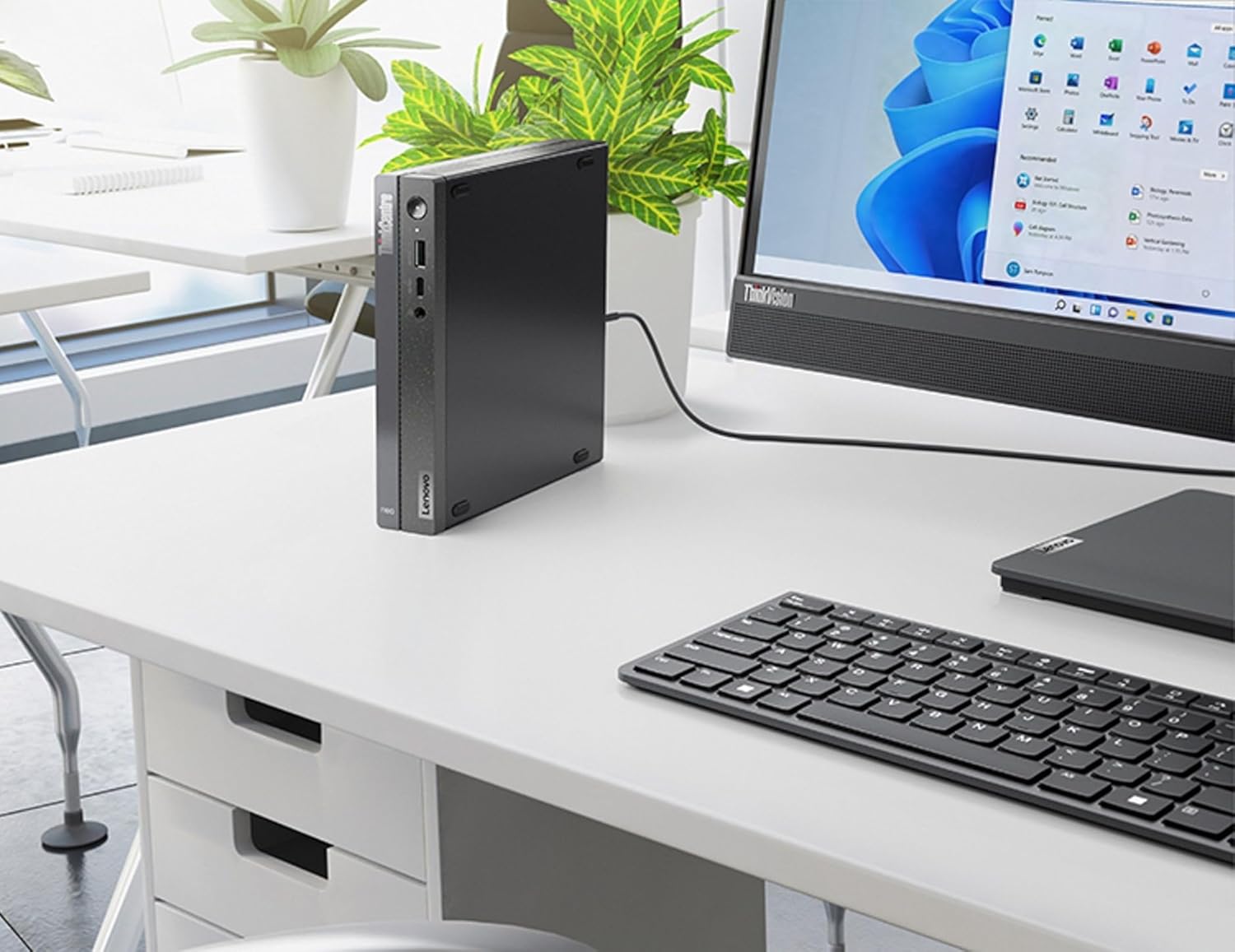 Lenovo ThinkCentre 50q Gen 4 Business Mini Desktop, 13th Gen Intel Core i5-13420H, 32GB RAM, 1TB SSD, Display Port, Wired Keyboard & Mouse, Wi-Fi 6, Windows 11 Pro, Black