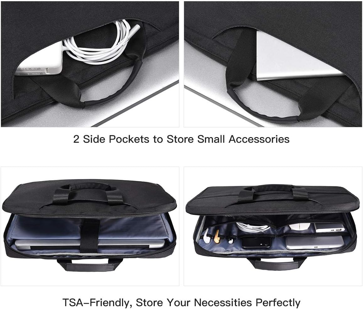 imComor 15.6 Inch Laptop Sleeve Bag, Men Women TSA Case for Macbook Pro 16 M4 M3 M2 M1, Lenovo Ideapad 15.6, HP Envy/Victus 15.6, Acer Aspire/Nitro 5 15.6, Dell 15, ASUS Chromebook 15 Case, Black