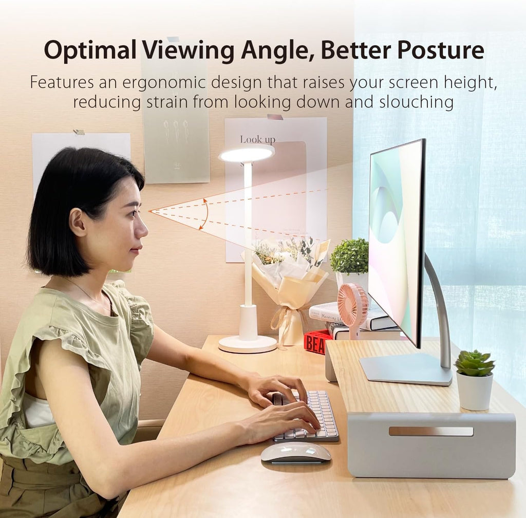 j5create Premium Monitor Stand, Made with Elegant Wood and Sleek Aluminum Material, Display/TV/Screen/Printer/Laptop Riser, Max Load 88 lbs/ 40 kg (JCT125)