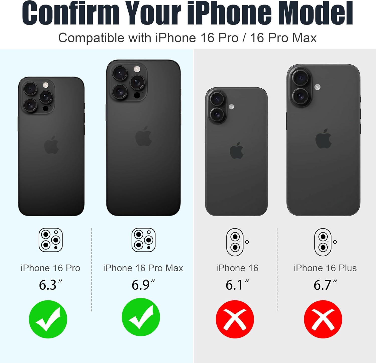AGVEE 3+3 6 Pack for iPhone 16 Pro 6.3" / 16 Pro Max 6.9" Camera Lens Cover Protector, Bling Glitter & CD-Textured Metal Ring 9H Tempered HD Glass Camera Cover Protector Film, Glitter-Black