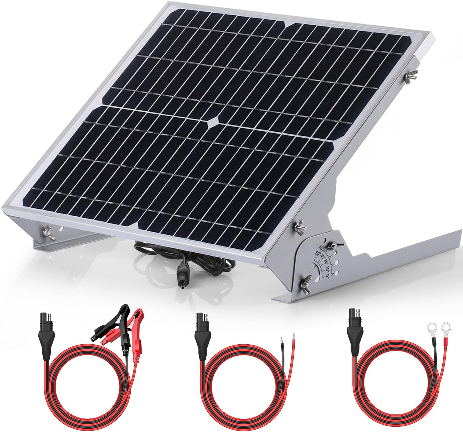 SUNER POWER 20W 12V Solar Battery Charger Maintainer, Built-in Smart MPPT Charge Controller, Adjustable Mount Bracket, Waterproof 20 Watt Solar Panel Kits for Car Automotive Boat Marine RV Trailer