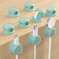 Magnetic Cable Clips, Adjustable Cord Holder Management, Adhesive Wire Keeper Organizer for Home Office Desk Phone PC Car Wall Desktop Nightstand Appliance (9-PCS Cyan)