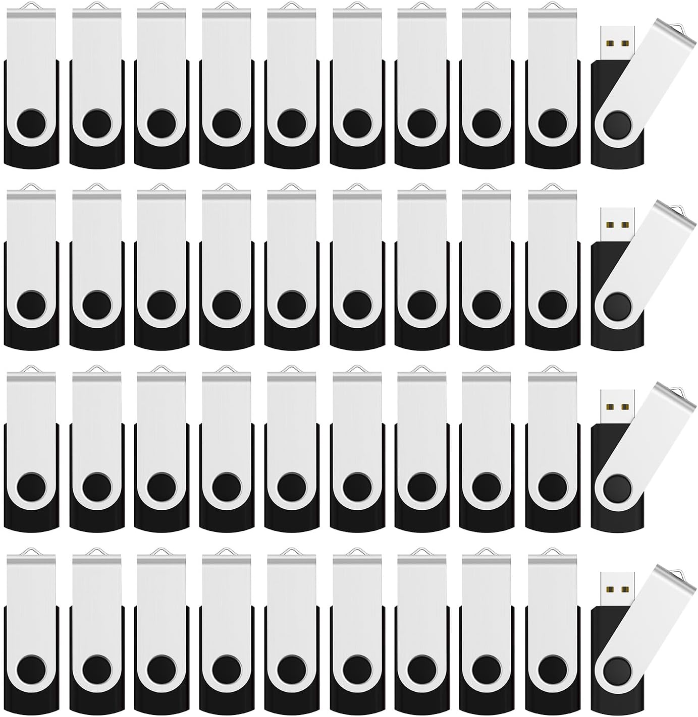 Aiibe 16GB Flash Drive 100 Pack USB Drives 16GB USB Flash Drives Bulk Thumb Drive USB 2.0 Memory Stick PenDrive, Black