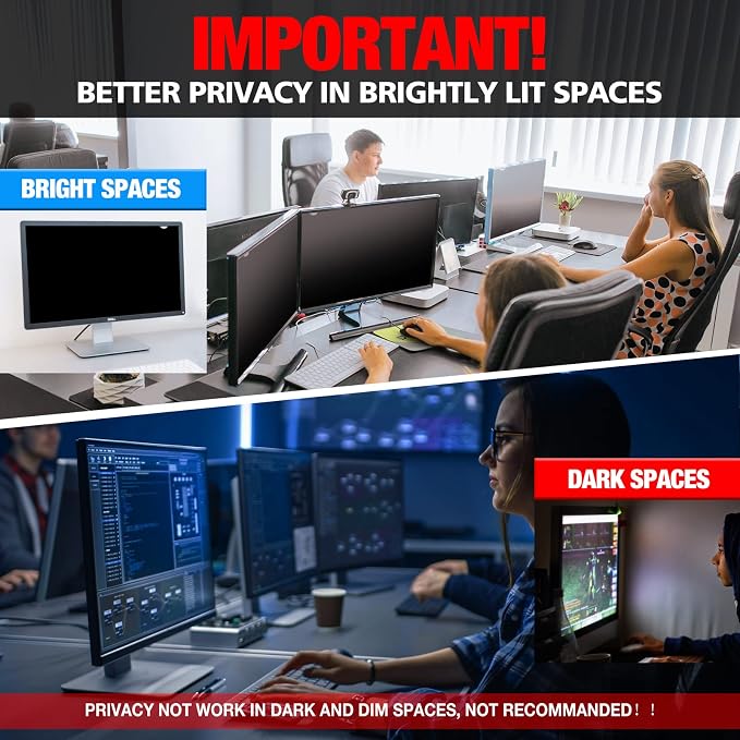 Computer Privacy Screen Filter for 23.6 Inch 16:9 Widescreen Monitor, - Image 5