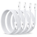 USB C Cable Fast Charging, 4 Pack 6FT USB C to USB C Cable, 100W Type C Nylon Braided Charger Cable for iPhone Air 17 16 15 Pro Max,Samsung S25/S24 Ultra,MacBook Pro/Air,iPad,Pixel,PS5,Switch
