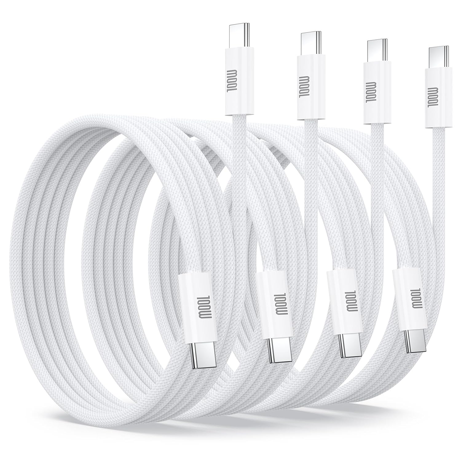 USB C Cable Fast Charging, 4 Pack 6FT USB C to USB C Cable, 100W Type C Nylon Braided Charger Cable for iPhone Air 17 16 15 Pro Max,Samsung S25/S24 Ultra,MacBook Pro/Air,iPad,Pixel,PS5,Switch