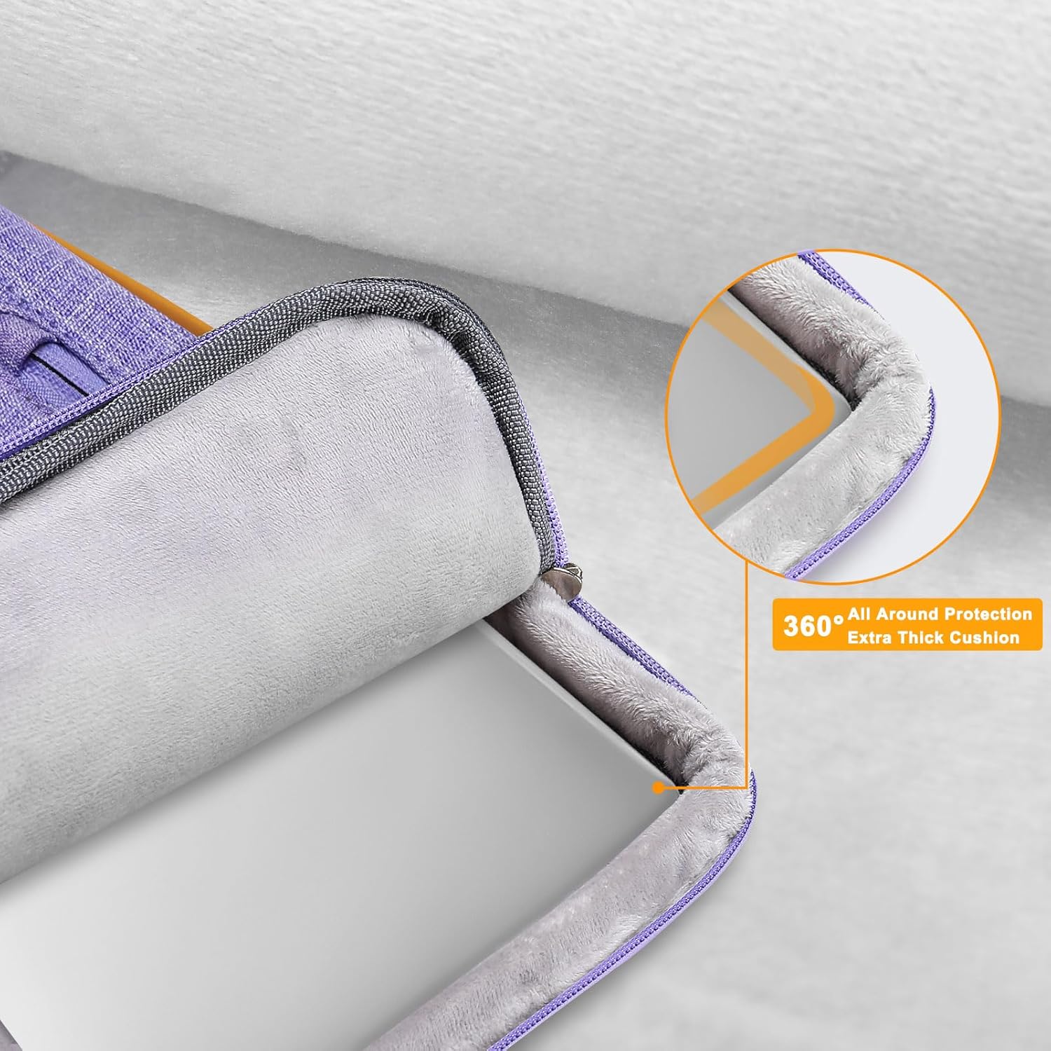 MOSISO 360 Protective Laptop Shoulder Bag,13-13.3 inch Computer Bag Compatible with MacBook, HP, Dell, Lenovo, Asus Notebook,Side Open Messenger Bag with 4 Zipper Pockets&Handle, Purple