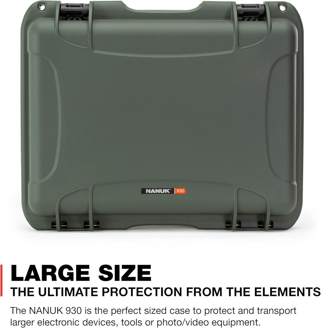 Nanuk 930 Waterproof Hard Case with Padded Dividers - Olive