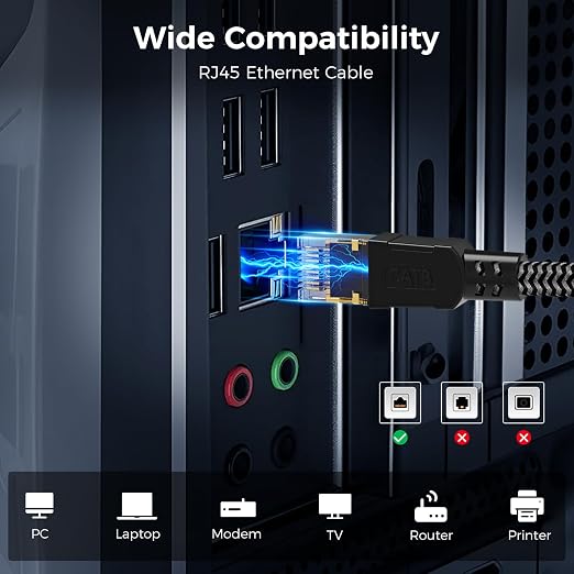 Cat 8 Ethernet Cable 5FT, High-Speed Braided Internet Cable Network Cord - Image 7