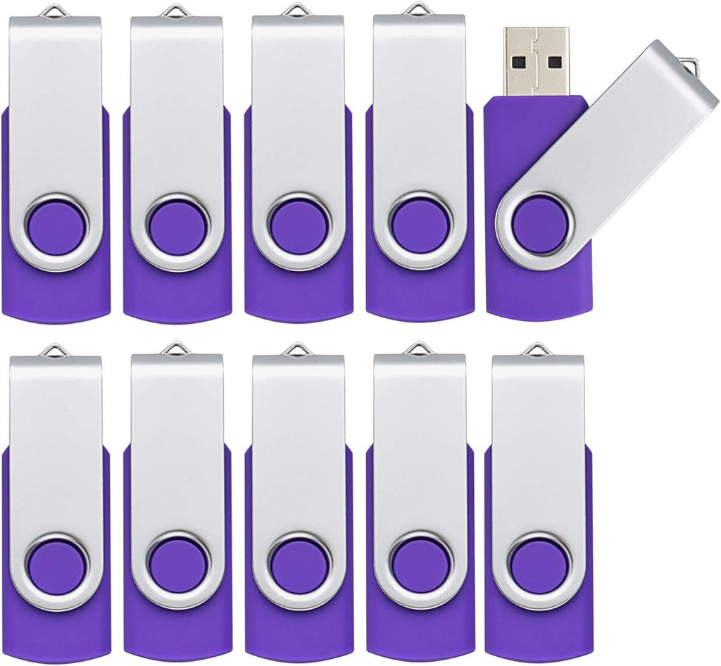 KOOTION 10PCS 1GB USB 2.0 Flash Drive Pen Memory Stick Thumb Drive, Purple