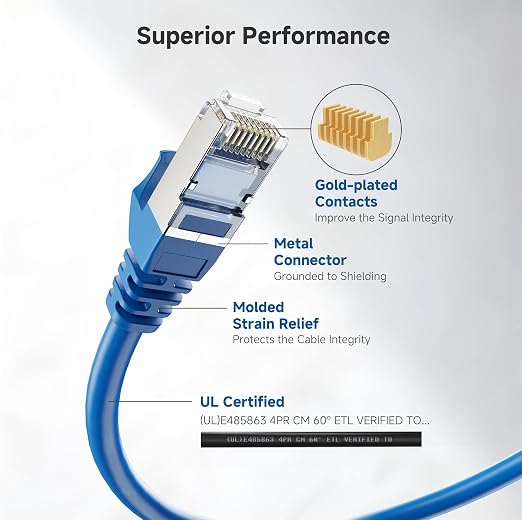 Cable Matters 10Gbps Snagless Long Shielded Cat 6A Ethernet Cable - 150ft - Image 3