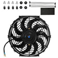 MuHize Radiator Cooling Fan - 12V 80W Universal Electric 10-Inch Fan Assembly with Bolt-On Kit, SAE Radiator Fans for Cars & SUVs (Black)